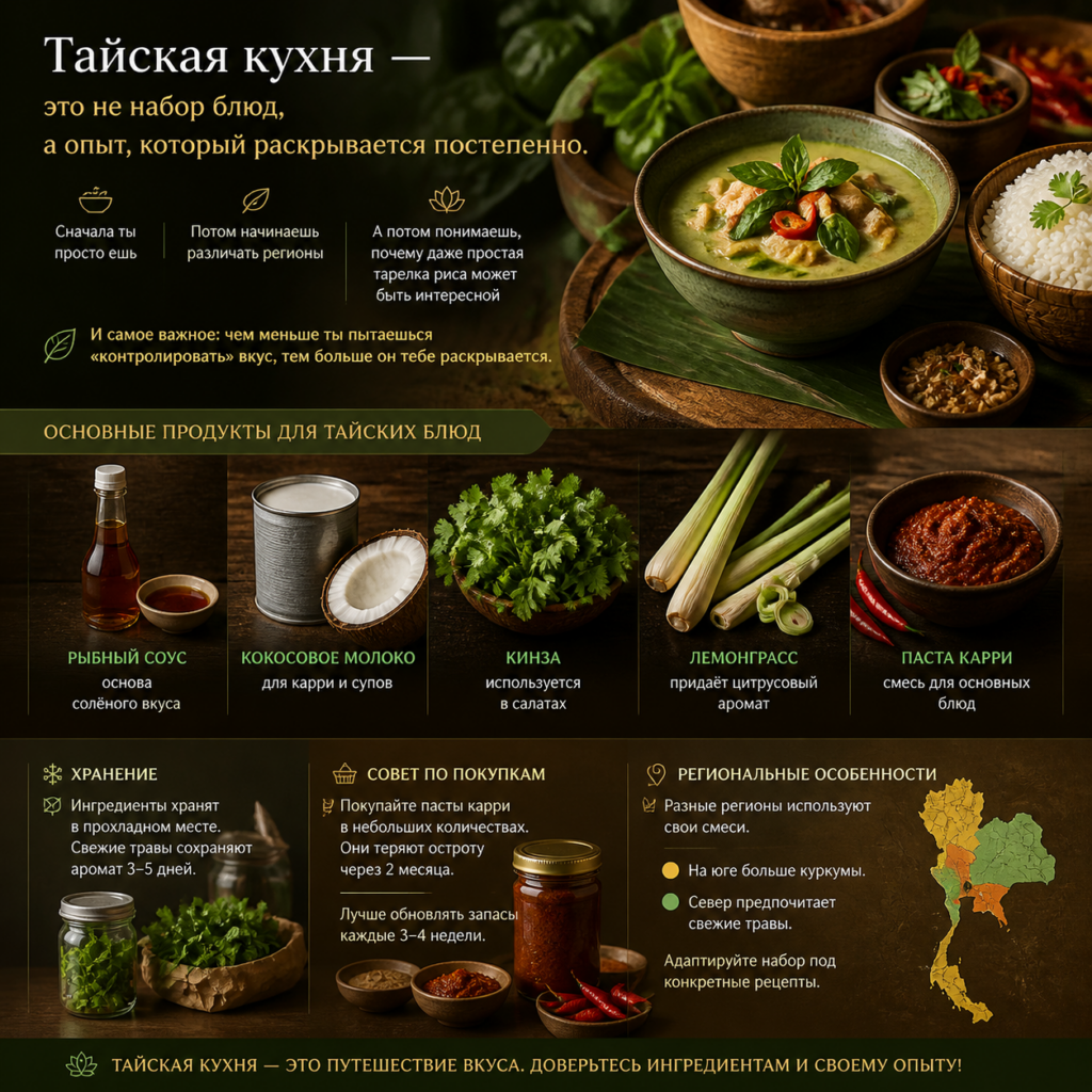 Основные продукты для тайских блюд